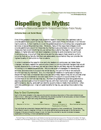 Dispelling the Myths: Locating the Resources Needed to Support Non-Tenure-Track Faculty