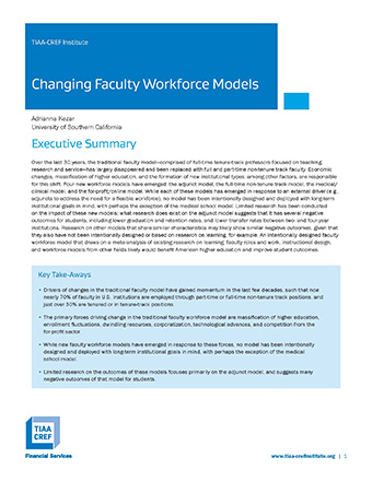 Changing Faculty Workforce Models