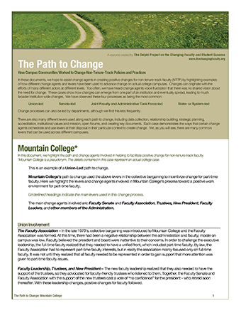 The Path to Change: How Campus Communities Worked to Change Non-Tenure-Track Policies and Practices