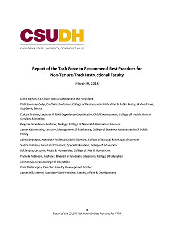 Report of the Task Force to Recommend Best Practices for Non-Tenure-Track Instructional Faculty