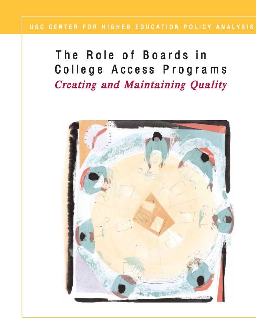 The Role of Boards in College Access Programs: Creating and Maintaining Quality