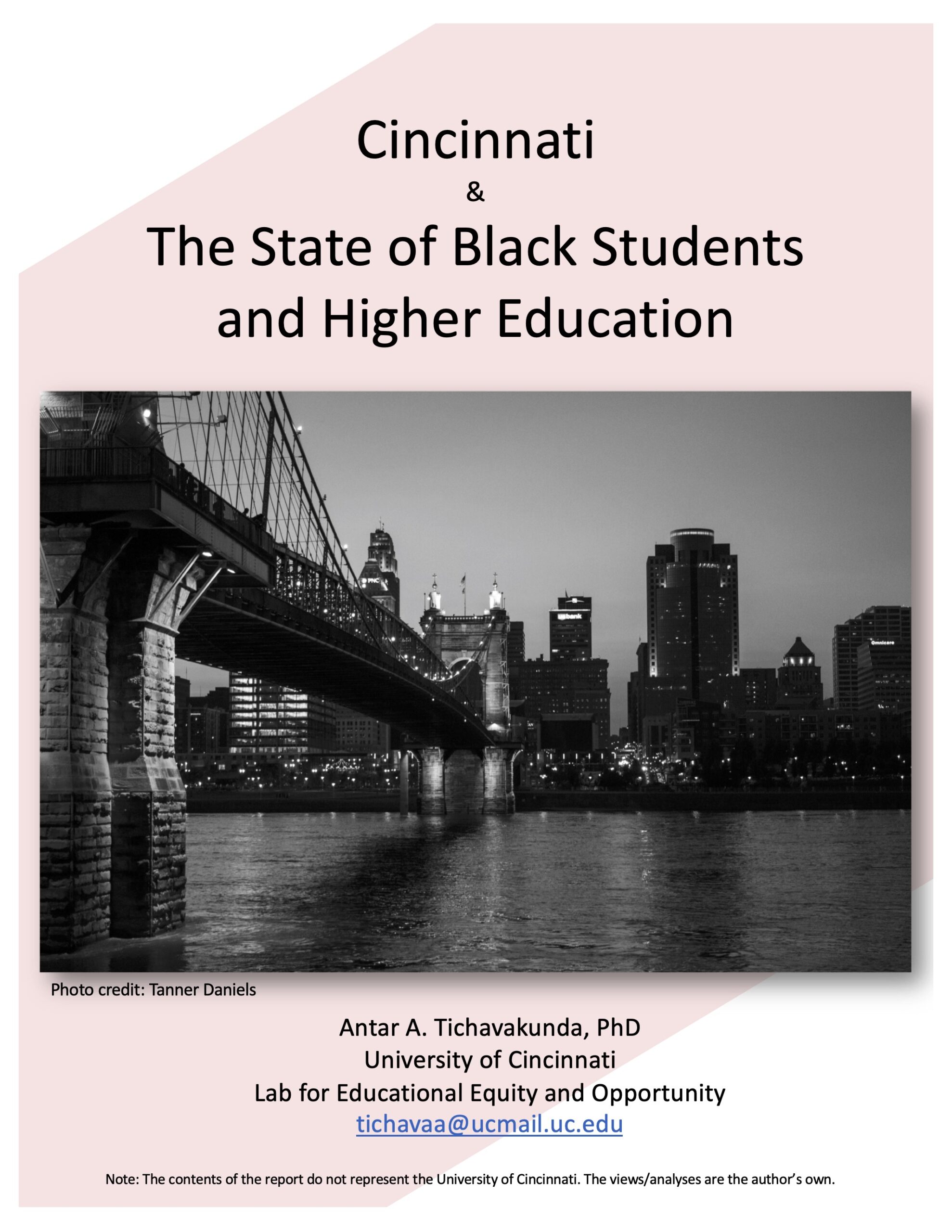 Cincinnati  &  The State of Black Students and Higher Education
